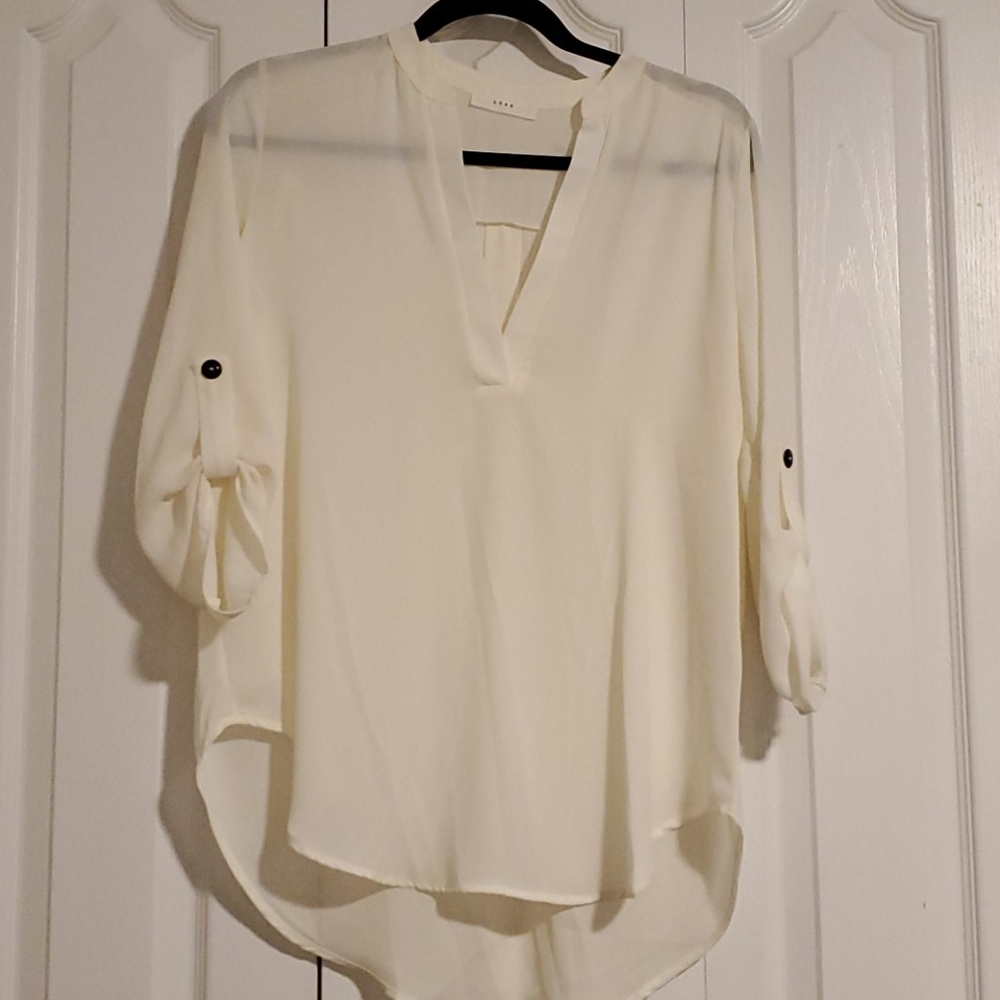 Lush Cream long sleeve Blouse size Medium